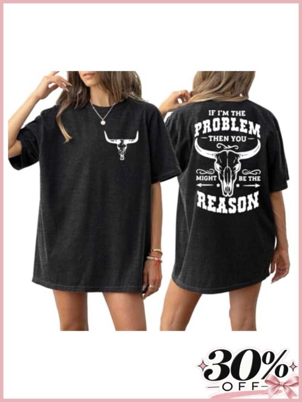 Oversized Cow Skull Country Music Tee | Cowgirl Concert Shirt